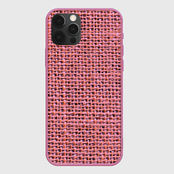 Чехол для iPhone 12 Pro Вязка, цвет: 3D-малиновый