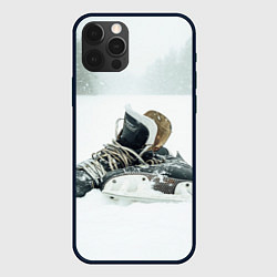 Чехол для iPhone 12 Pro Хоккейные коньки, цвет: 3D-черный