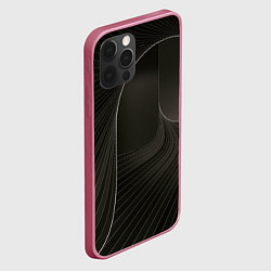 Чехол для iPhone 12 Pro Чёрная спираль, цвет: 3D-малиновый — фото 2
