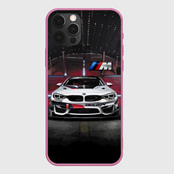 Чехол для iPhone 12 Pro BMW M4 GT4 - Motorsport, цвет: 3D-малиновый