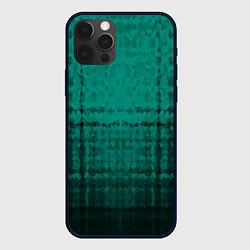 Чехол для iPhone 12 Pro Мозаичный узор в черно -зеленых тонах, цвет: 3D-черный