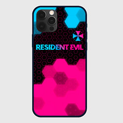 Чехол iPhone 12 Pro Resident Evil - neon gradient: символ сверху