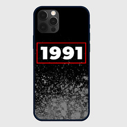 Чехол для iPhone 12 Pro 1991 - в красной рамке на темном, цвет: 3D-черный