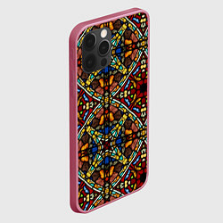 Чехол для iPhone 12 Pro Витражи - диагонали, цвет: 3D-малиновый — фото 2