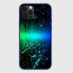 Чехол для iPhone 12 Pro Неоновая абстракция, цвет: 3D-тёмно-синий