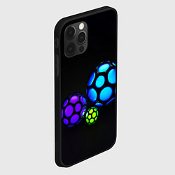 Чехол для iPhone 12 Pro Объёмные неоновые шары, цвет: 3D-черный — фото 2