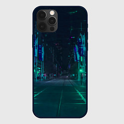 Чехол для iPhone 12 Pro Неоновая ночная улица, цвет: 3D-черный