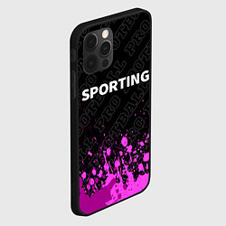 Чехол для iPhone 12 Pro Sporting pro football: символ сверху, цвет: 3D-черный — фото 2