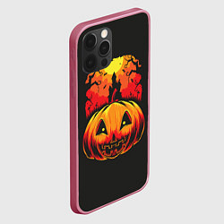 Чехол для iPhone 12 Pro Тыква на Хэллоуин, цвет: 3D-малиновый — фото 2