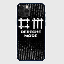 Чехол для iPhone 12 Pro Depeche Mode с потертостями на темном фоне, цвет: 3D-черный