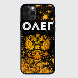Чехол для iPhone 12 Pro Олег и зологой герб РФ, цвет: 3D-черный