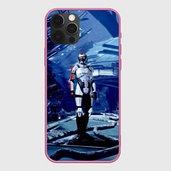 Чехол для iPhone 12 Pro Mass Effect 2 - место гибели Нормандии, цвет: 3D-малиновый