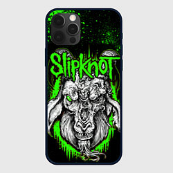 Чехол для iPhone 12 Pro Slipknot зеленый козел, цвет: 3D-черный