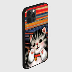 Чехол для iPhone 12 Pro Крик котёнка мяу, цвет: 3D-черный — фото 2