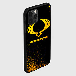 Чехол для iPhone 12 Pro SsangYong - gold gradient, цвет: 3D-черный — фото 2