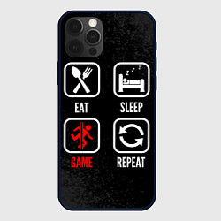 Чехол для iPhone 12 Pro Eat, sleep, Portal, repeat, цвет: 3D-черный