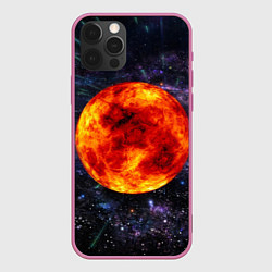 Чехол для iPhone 12 Pro Солнце, цвет: 3D-малиновый