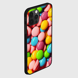 Чехол для iPhone 12 Pro Много ярких конфет, цвет: 3D-черный — фото 2