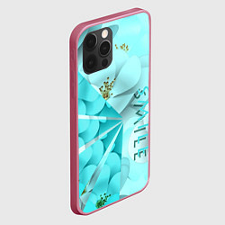 Чехол для iPhone 12 Pro Нежный цветочный smile, цвет: 3D-малиновый — фото 2