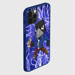 Чехол для iPhone 12 Pro Кроу из Бравл Старс и молнии, цвет: 3D-тёмно-синий — фото 2
