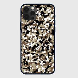 Чехол для iPhone 12 Pro Камуфляж зимний лес - мелкий, цвет: 3D-черный
