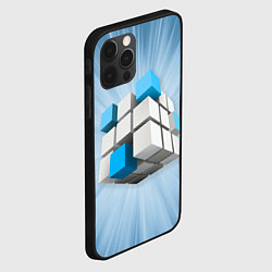 Чехол для iPhone 12 Pro Трёхцветный кубик Рубика, цвет: 3D-черный — фото 2