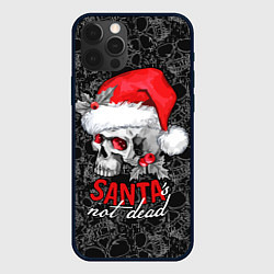 Чехол iPhone 12 Pro Skull in red hat, Santa is not dead