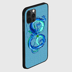 Чехол для iPhone 12 Pro Синий дракон в форме цифры 8, цвет: 3D-черный — фото 2