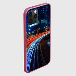 Чехол для iPhone 12 Pro Ночной мегаполис night city, цвет: 3D-малиновый — фото 2