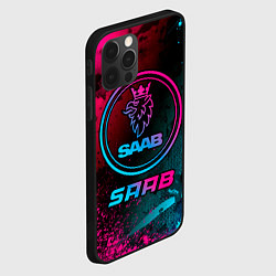 Чехол для iPhone 12 Pro Saab - neon gradient, цвет: 3D-черный — фото 2
