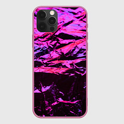 Чехол для iPhone 12 Pro Мятая фольга в неоне, цвет: 3D-малиновый