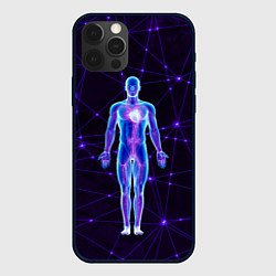 Чехол для iPhone 12 Pro Неоновый человек в нейросети, цвет: 3D-черный