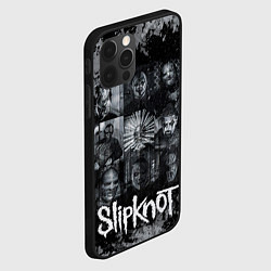 Чехол для iPhone 12 Pro Slipknot black & white style, цвет: 3D-черный — фото 2