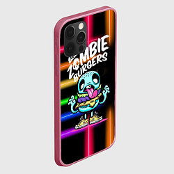 Чехол для iPhone 12 Pro Zombie burgers - Pop Art, цвет: 3D-малиновый — фото 2