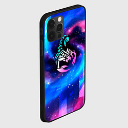 Чехол для iPhone 12 Pro Scorpions неоновый космос, цвет: 3D-черный — фото 2