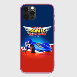Чехол для iPhone 12 Pro Team Sonic Racing - Ёжик и его точило, цвет: 3D-малиновый
