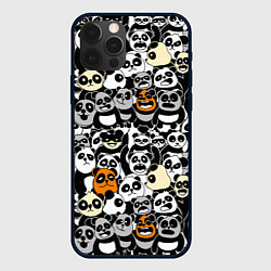 Чехол для iPhone 12 Pro Злобные панды, цвет: 3D-черный