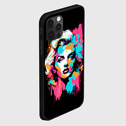Чехол для iPhone 12 Pro Мэрилин Монро - поп арт, цвет: 3D-черный — фото 2