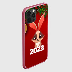 Чехол для iPhone 12 Pro Кролик 2023, цвет: 3D-малиновый — фото 2