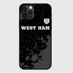 Чехол iPhone 12 Pro West Ham sport на темном фоне: символ сверху