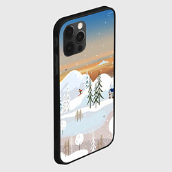 Чехол для iPhone 12 Pro Новогоднее настроение - пейзаж, цвет: 3D-черный — фото 2