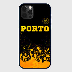 Чехол для iPhone 12 Pro Porto - gold gradient: символ сверху, цвет: 3D-черный