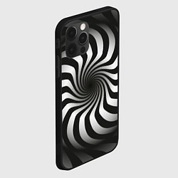 Чехол для iPhone 12 Pro Объёмная спираль - оптическая иллюзия, цвет: 3D-черный — фото 2