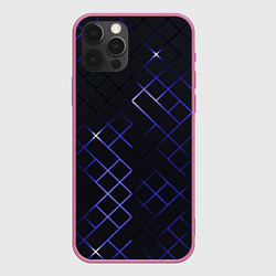 Чехол для iPhone 12 Pro Неоновые ромбы - текстура, цвет: 3D-малиновый