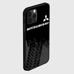 Чехол для iPhone 12 Pro Mitsubishi speed на темном фоне со следами шин: си, цвет: 3D-черный — фото 2
