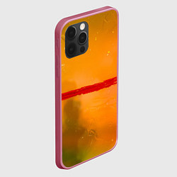 Чехол для iPhone 12 Pro Оранжевый туман и красная краска, цвет: 3D-малиновый — фото 2