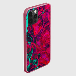 Чехол для iPhone 12 Pro Зелено-малиновые разводы, цвет: 3D-малиновый — фото 2