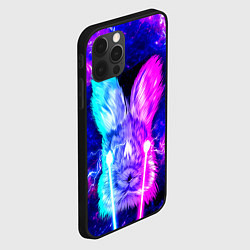 Чехол для iPhone 12 Pro Неоновый кролик стреляет лазерами из глаз, цвет: 3D-черный — фото 2