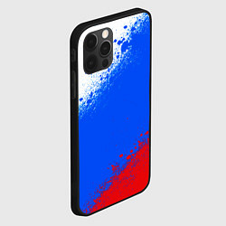 Чехол для iPhone 12 Pro Флаг России - триколор, цвет: 3D-черный — фото 2