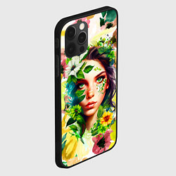 Чехол для iPhone 12 Pro Девушка Весна - акварель, цвет: 3D-черный — фото 2